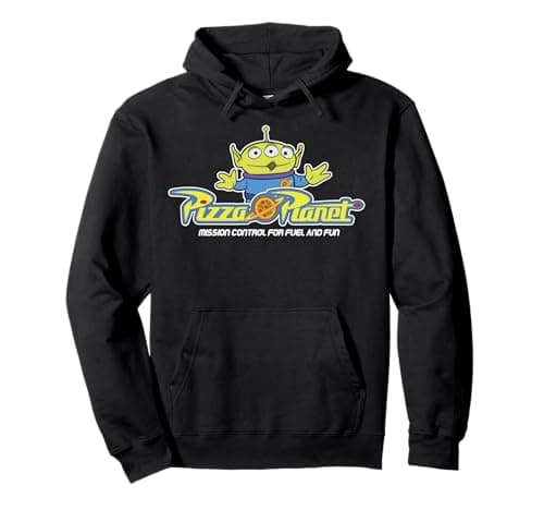 Image of Disney Pixar Toy Story Alien Pizza Planet Logo Pullover Hoodie