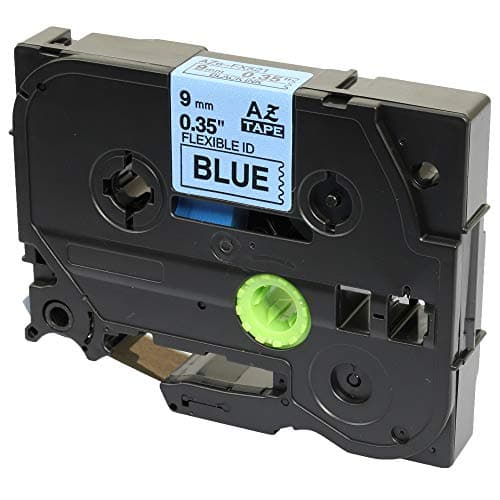 Image of Compatible TZe-FX521 TZ-FX521 Black on Blue 9mm x 8m Flexible Label Tape for PT-1000 1005 1010 3600 9600 D210 D400 D450VP D600VP H101C H105 H110 H300 H500 P700 P750W Label Makers