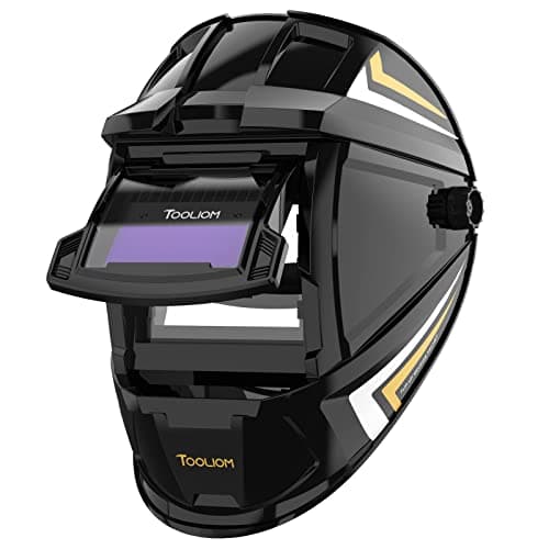 Image of TOOLIOM Flip Up Welding Mask 9.25 x 4.25cm Auto Darkening Clamshell Welding Helmet True Colour Lift Front Welding Hood