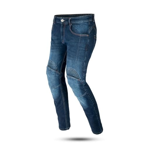 Image of MAXIMO-MOTO Men's Motorcycle Denim Pants(UK, Waist & Inseam, 32, 30, Blue), Kevlar Motorbike Jeans for Men, CE Armour Protected Mens Motorbike Jeans, Denim Motorcycle Trousers for Men