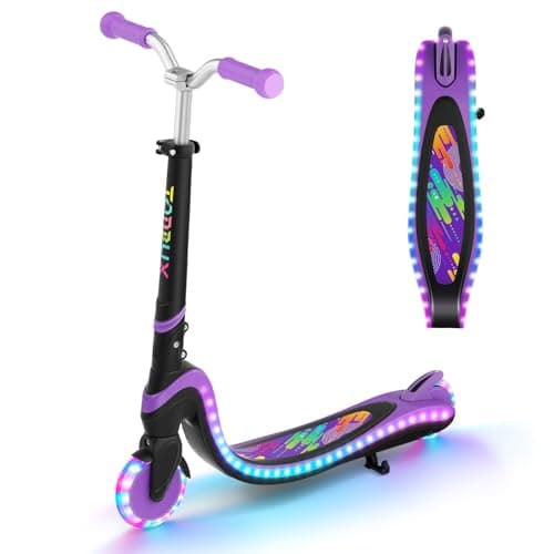 Image of Scooter for Kids Ages 3-12 TONBUX 2 Wheel Kids Scooter with Light Up Wheels & Stem & Deck, 3 Adjustable Height Handle, Lightweight Portable Kick Scooters for Girls Boys Toddler, up to 50kg
