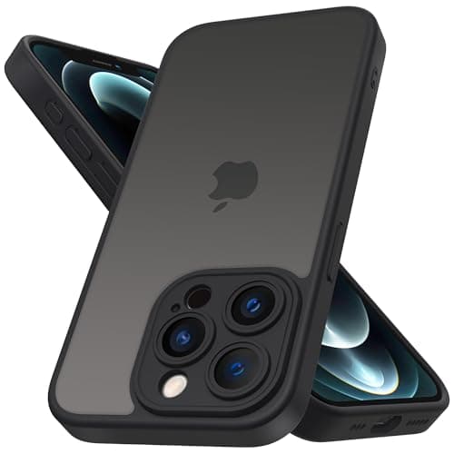 Image of Mootobo for iPhone 12 Pro Case 6.1 inch, Military-Grade Protection 360° Full Body Frosted Translucent Back Phone Cover, Anti-Fingerprint Slim Shockproof Phone Case for iPhone 12 Pro – Black
