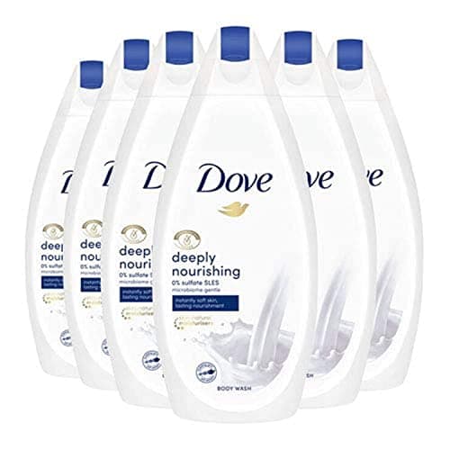 Image of Dove Deeply Nourishing Bodywash Soft Smooth Skin Moisturiser - Pack of 6 x 450 ML