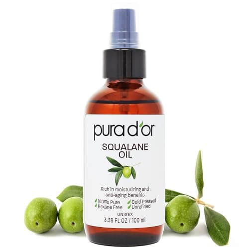 Image of PURA D'OR 3.38 Oz Squalane Oil - Non-GMO 100% Pure & Natural - Moisturizer For Face, Hair And Body - Vegan, Cruelty-Free with Anti-Aging Benefits - Men & Women - Travel Size