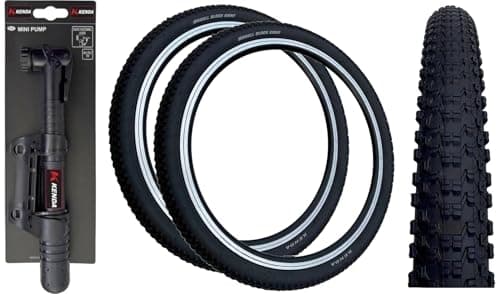 Image of Kenda SMALL BLOCK 8 EIGHT 24 x 1.50 BLACK Mountain Bike TYRES (Pack of 2) + MINI PUMP