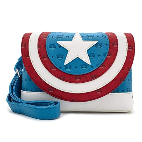 Image of Captain America Loungefly - Pop! by Loungefly - Captain America Logo Women Shoulder Bag Multicolour
