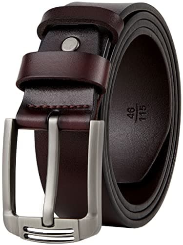 Image of GSG SINCE 1998 Men's Genuine Leather Belt - Classic 38mm Wide Belt for Casual, Dress, Work & Special Occasions - Fits Jeans, Pants & Suits