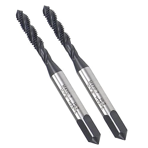 Image of MACHSWON Spiral Flute Thread Tap for Processing Blind Holes and Sticky Materials H2 Tolerance High Speed Steel Metric Machine Threading Tap M4 x 0.7 mm 2PCS