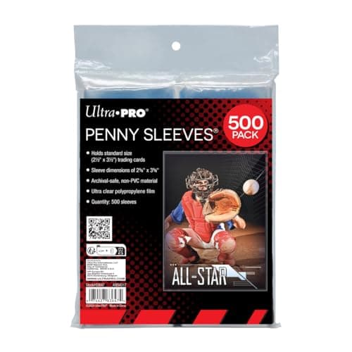 Image of Ultra Pro standard regular soft penny card sleeves for trading cards such as Pokemon, Magic, sports cards, standard size, transparent