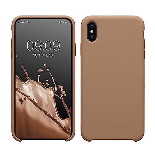 Image of kwmobile Case for Apple iPhone XS Max Case - Soft Cover - Shockproof Silicone - Wireless Charging Cappuccino