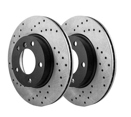 Image of Drilling Sport Brake Disc Rotors Compatible With AUDI A6 Allroad 4GH 4GJ C7 2012 2013 2014 2015 2016 2017 2018-4214GVR - Rear - ventilated - Holes 5 - Diameter 356x22
