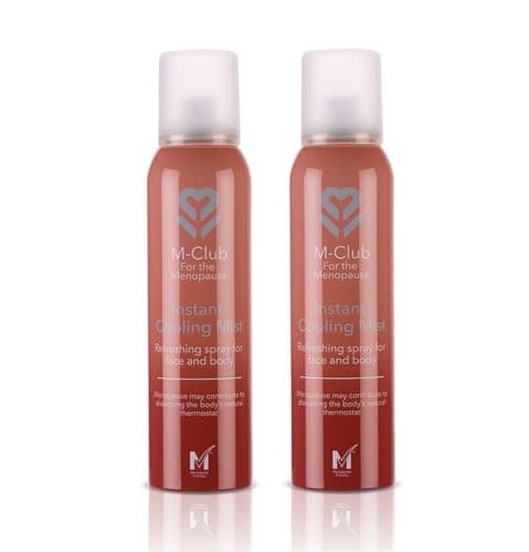 Image of M-Club Instant Cooling Spray for Face & Body 2x 150ml – Instant Relief for Menopause Hot Flushes, Overheating & Night Sweats – Non-Sticky Moisturising Mist, Hydrates & Relieves - Alcohol-Free Formula