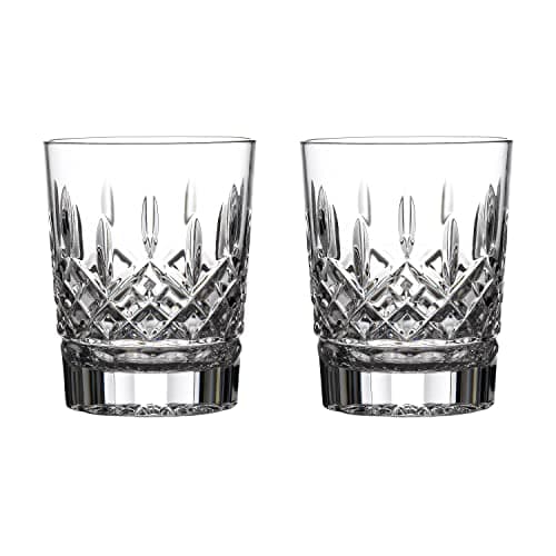 Image of Waterford Crystal Lismore Double Old Fashioned Cut Glass Tumblers Set of 2 A