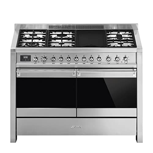 Image of Smeg Opera 120cm Dual Fuel Range Cooker with Electric Griddle - Stainless Steel