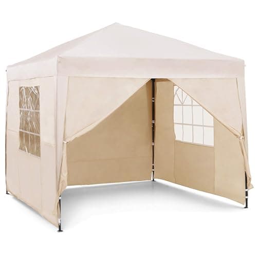 Image of VonHaus Pop Up Gazebo 2.5 x 2.5m – Outdoor Garden Marquee Shelter Canopy with Removable Sides, Storage Bag, Leg Weight Bags, Pegs & Cords – Waterproof, Heavy Duty Steel Frame, Easy No Tool Assembly