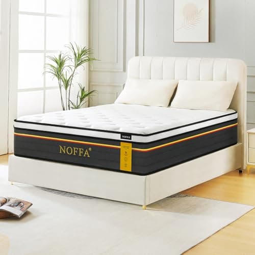 Image of NOFFA 4FT6 Orthopedic Double Mattress | 12" Double-Size Hybrid Mattresses | 7 Zone Orthopedic Mattresses Include Memory Foam & Pocket Sprungs,Medium Firm,135x190x30cm