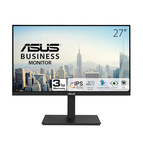 Image of ASUS 27 Inch 1080P (VA27ECPSN) Home Monitor - Full HD, IPS, 75Hz, Adaptive Sync, Speakers, Eye Care, Low Blue Light, Flicker-Free, RJ45, USB-C,