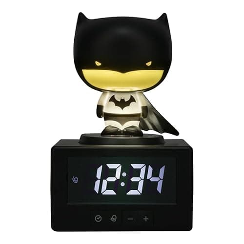 Image of Paladone Batman Figure Icon Alarm Clock - Officially DC Comics Licensed Boys Bedroom Night Light & Decor