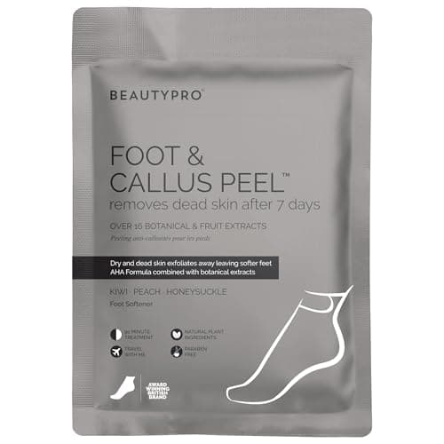 Image of BeautyPro Foot & Callus Peel Mask Exfoliating Socks for Cracked Heels & Dead Skin Vegan Foot Care for Soft, Smooth Feet Multi Award Winning Brand