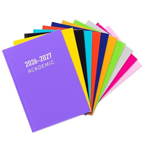 Image of 2026 2027 Academic Diary A5 Week to View - Mid Year Student Planner August 2026 to July 2027 - Hardback School College Organiser with Ribbon Bookmark (Purple)