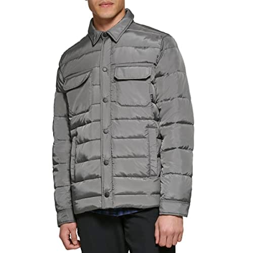 Image of Bass Outdoor Men's Quilted Utility Shacket, Gargoyle, L
