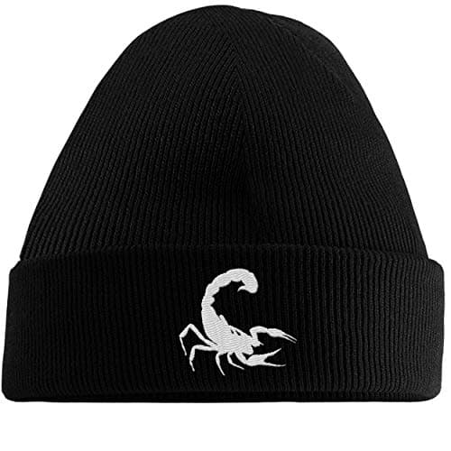 Image of Hippowarehouse Scorpion Embroidered Beanie Hat Black