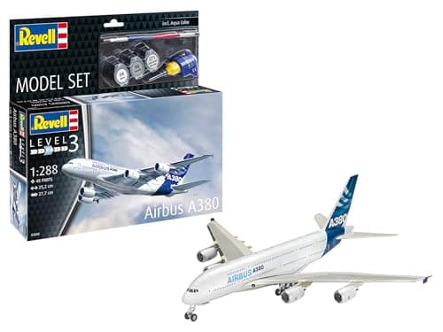 Image of Revell 63808 Model Set Airbus A380 1:288 Scale Unbuilt/Unpainted Plastic Model Kit with Accessories