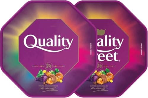 Image of Quality Street Chocolate Tubs 550g (Pack of 2) | Assorted Milk & Dark Chocolates, Toffees & Fruit Cremes | Individually Wrapped Sweets | Vegetarian Friendly | Festive Sharing Tub