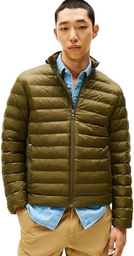 Image of Tommy Hilfiger Men’s Recycled Relaxed Fit Packaway Quilted Jacket, Green (Huntsman Green), L