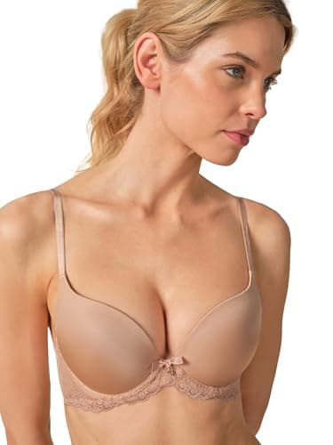 Image of Gossard Superboost Lace Padded T Shirt Bra Beige 28FF