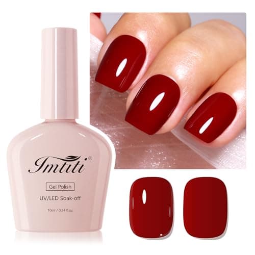 Image of Imtiti Red Gel Nail Polish, Hema Free Ruby Wine Red Soak Off UV LED Gel Polish, Long Lasting Nail Art Manicure Salon DIY at Home(10ml-905)