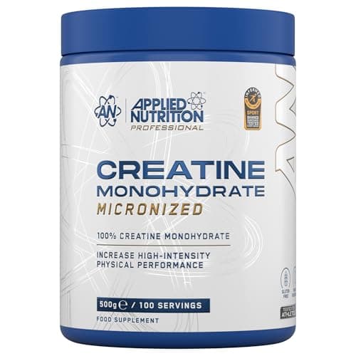 Image of Applied Nutrition Creatine Monohydrate Powder 500g – 100% Micronized Creatine – 5g per Serving – Unflavoured – Supports High-Intensity Performance – 100 Servings