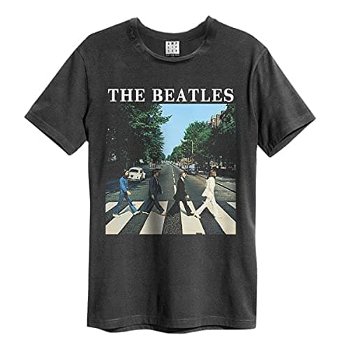 Image of Amplified Men's The Beatles-Abbey Road T-Shirt, Grey (Charcoal Cc), (Size:XL)