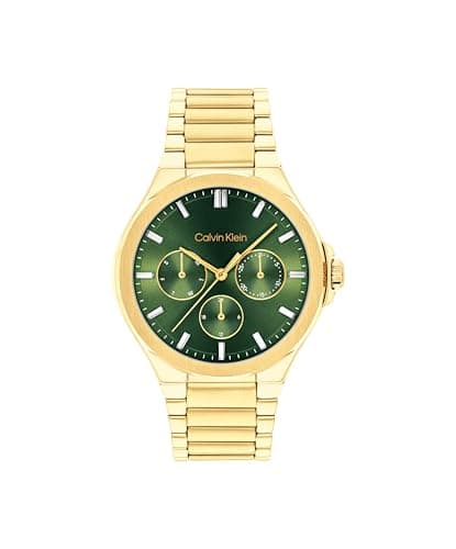 Image of Calvin Klein Analogue Multifunction Quartz Watch for Women Vibrancy Collection with Gold Colored Stainless Steel Bracelet - 25100053