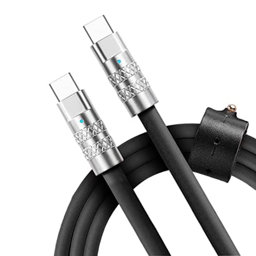 Image of STATIK TsumoCharge USB C to USB C Charger Cable, Heavy Duty 100W, Unbreakable Silicone, Fast Charging, 6FT/2M Black