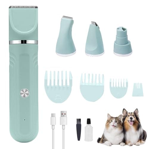 Image of Dog Grooming Kit - 4 in 1 Dog Grooming Kit with Attachments - Domestic Use for Puppy and Cat Bathing Indoors