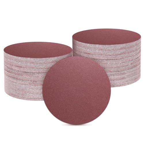 Image of sourcing map 100 Pcs 50mm 2 Inch Sanding Discs, 120 Grit Hook and Loop Sandpaper, No-Hole Aluminum Oxide Orbital Sander Sandpaper for Woodworking Automotive Metal Polishing, Red