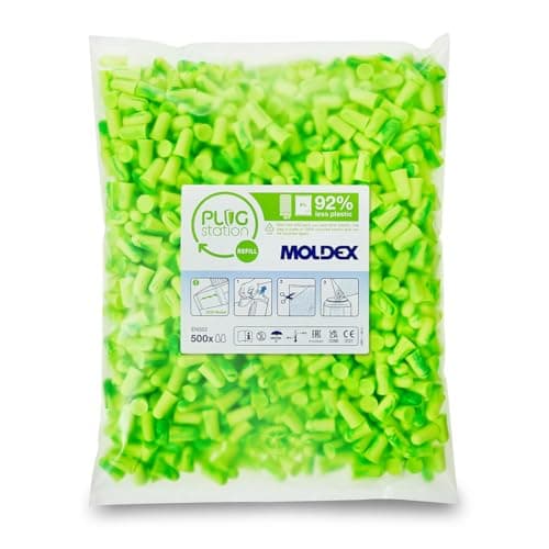 Image of Moldex 776001 Pura-Fit SNR 36dB Green Disposable Ear Plug Refill Pack - 500 Pairs