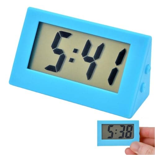 Image of Small Travel Digital Clock,Digital Clock Battery Powered Only,Small Di/gital Cloc/k,Bedside Clo/ck,LED Di/gital desk c/lock,Clo/cks for Bedrooms,Travel Alarm C/lock,Bedside Cloc/k Digi/tal(Blue)