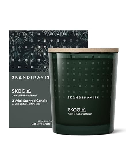 Image of Skandinavisk Skog 'Forest' Scented Candle with 2 Wicks, Special Edition, Scent Notes: Pine Needles and Fir Cones, Birch Sap and Lily of The Valley, Vegan Formula, 350 g