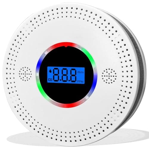 Image of Smoke Alarm and Carbon Monoxide Detector, Smoke Alarm and CO Alarms Battery Powered with LCD Digital Display and Sound Alarm, EN 50291 CO Monitor for Home Safety