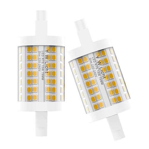Image of Y.W.Licht 15W R7S LED Bulb 78mm Dimmable Warm White 3000K Double Ended J78 Linear Floodlight Light Bulb Replacement for 150W Halogen Bulb Light R7S Linear Flood Lighting as Wall Lamp (Pack of 2)