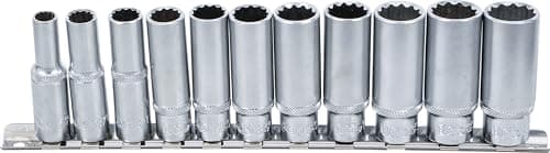 Image of BGS 5252 | Socket Set, 12-point, deep | 10 mm (3/8") Drive | 8 - 19 mm | 11 pcs.