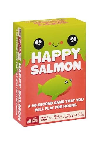 Image of Exploding Kittens - Happy Salmon - 3-8 Players - Ages 6+ - 90 Second Rounds - Easy to Learn Quick Matching Card Game - Ideal for Party, Family Game Night, Kid and Adult