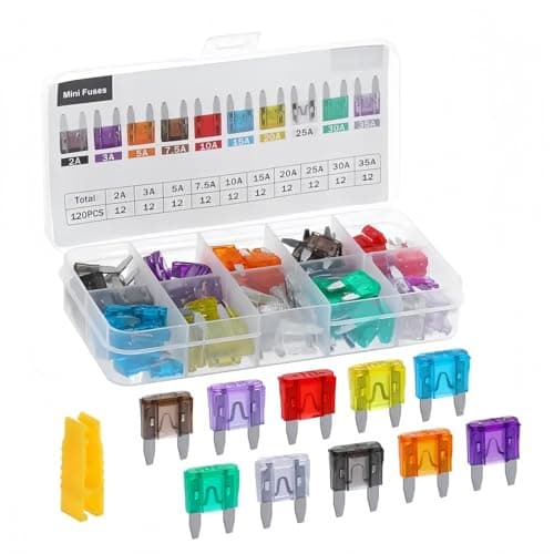Image of 120 Pcs Car Fuses Assorted Kit,Mini Blade Fuses 2A 3A 5A 7.5A10A 15A 20A 25A 30A 35A with Storage Case & Fuse Puller,Automotive Fuse Box Accessories for Cars, Trucks, SUVs, 12V-32V Applications
