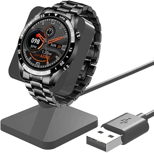 Image of Blueshaweu Stand Suit for LIGE I9M Smart Watch, Charging Stand Desk Watch Stand Holder Charging Dock Station Compatible with LIGE I9M 1.3 inch Smart Watch (Black)