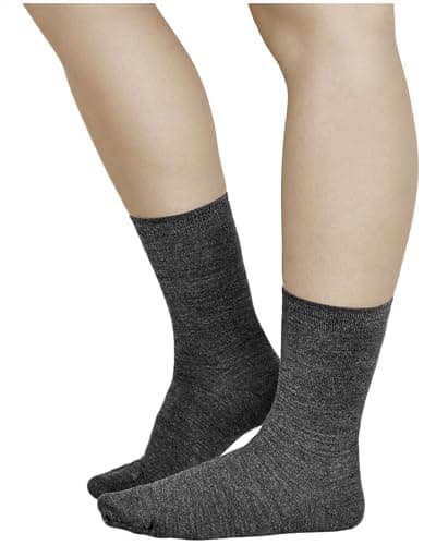 Image of vitsocks Women's 80% MERINO WOOL Thin Warm Winter Socks (3 PAIRS) Fine Lightweight Mid Everyday Woollen Dress Ladies, grey, 2.5-5.5