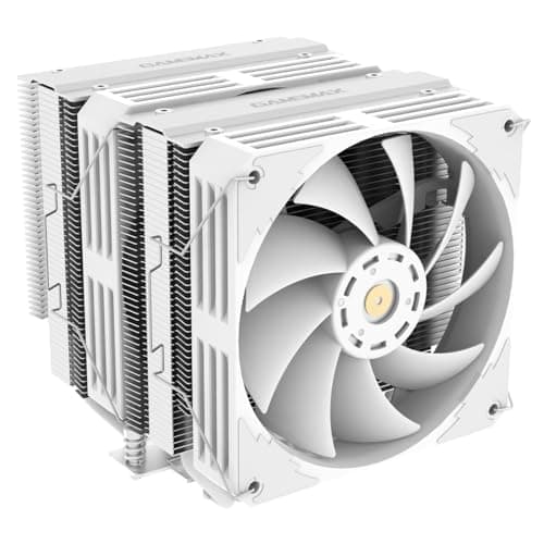 Image of GameMax Twin600 Dual-Tower CPU Cooler 250W TDP 6 x 6mm Copper Heatpipes & Aluminium Heat Sink CPU Air Cooler, 120mm FDB PWM Fan For Intel & AMD Sockets | White
