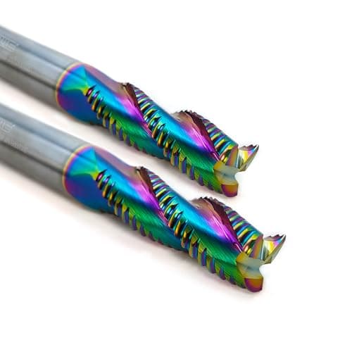 Image of WEXWE Tools Carbide Roughing End Mill Square Carbide End Mills for Aluminum Cutting, 3 Flute 4mm Shank (D4-50L 3F 2PCS)