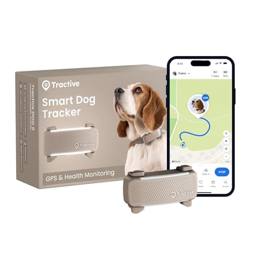 Image of Tractive Smart Dog Tracker | 2025 Edition | Real-time GPS Tracking | Escape & Health Alerts | Vitals Monitoring | Market Leader (Brown)